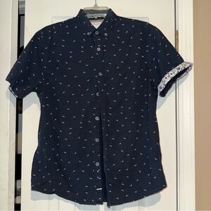 Denim & Flower Ricky Singh Blue Casual Button Down Shirt with Modern Fit